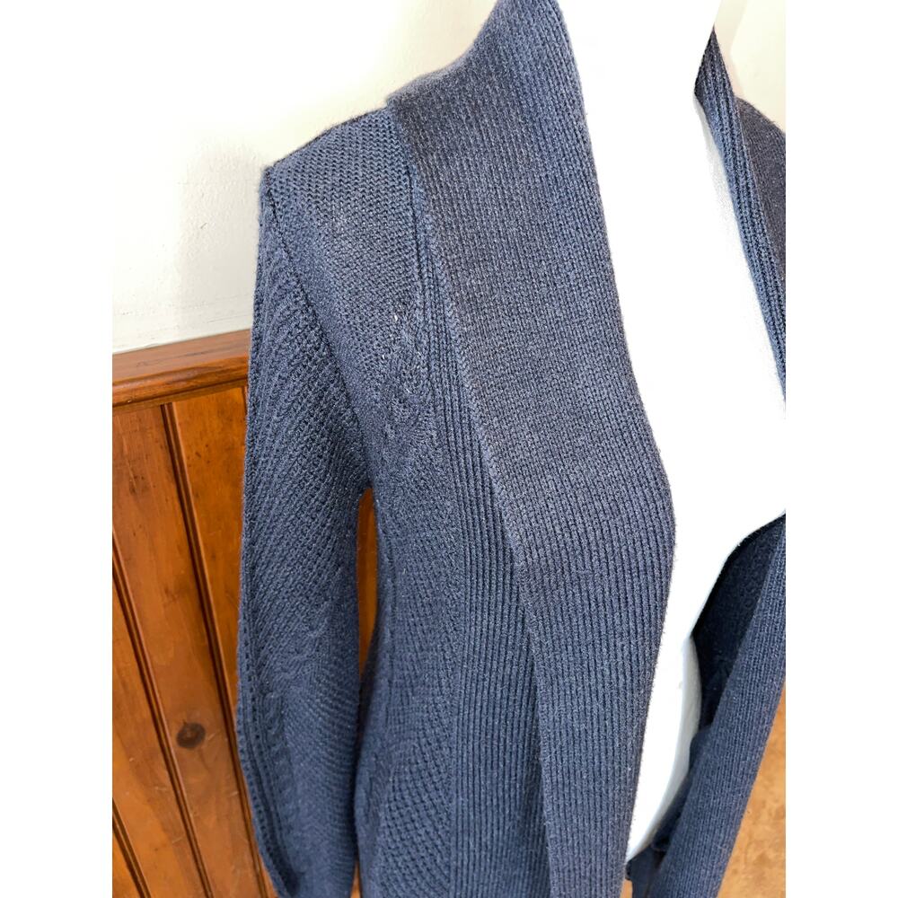Womens Cabi Navy Blue Countryside Cable Knit Open Front Cardigan Sweater Size XS - Picture 4 of 10